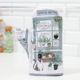 Варежка-прихватка Ботанический сад 20х28см,саржа, 100% хлопок, ватин 250г/м2