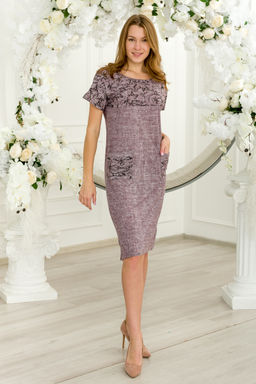 Туника женская из кулирки Льняная палитра-1 бордо