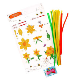 Цена за 2 шт. Цветы своими руками из меховых палочек «Букет ярких нарциссов», набор для творчества на 8 марта