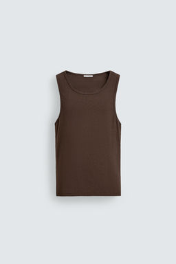 CAMISETA TANK RIB / Marr?n-Azul