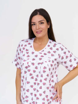 Ночная сорочка женская, цвет белый розовый