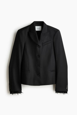 Blazer de botonadura sencilla en mezcla de lana
