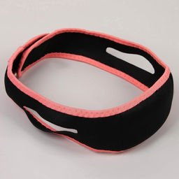 Маска текстильная для коррекции овала лица, на липучке, чёрная, розовая