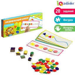 Развивающая игра Закончи ряд, 10 карточек, картонные фигурки, по методике Монтессори