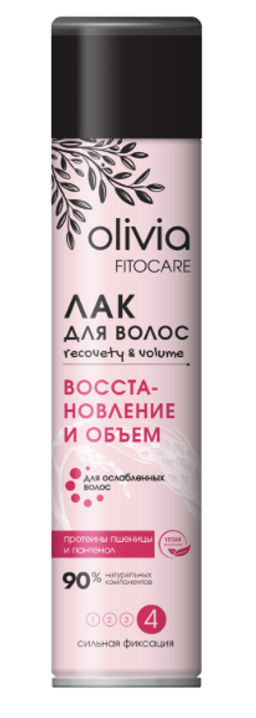 OLIVIA лак д/волос "Fitocare" 250мл "Восстановление и Объем" сильная фиксация-4