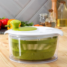 Овощерезка универсальная Доляна Fresh cook, 7 насадок, центрифуга для зелени, белая, зелёная