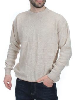 G636 LIGHT BEIGE Джемпер мужской (100% шерсть)
