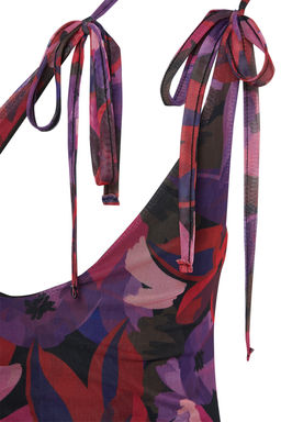 TRENDYOLMILLA Cok Renkli Asimetrik Yaka Tul Astarl? Vucuda Oturan Maxi Esnek Orme Kalem Elbise TWOSS23EL02315 фото 8