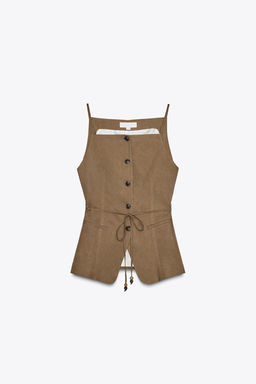 BEADED BELT WAISTCOAT IN LINEN BLEND - Zara фото 5