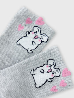 Цена за 5 пар! Носки детские бежевые с рисунком в виде мышки - Mark formelle фото 8