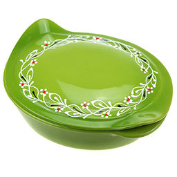 Лоток для запекания керамический Трапеза 2,2л, 30х22х11,5см, Ритм, средний, овальный, с ручками, с крышкой (Россия) - Домашняя мода фото 3