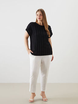 Bisiklet Yaka Dokulu Kad?n Ti??rt