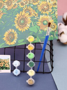 Картина по номерам на подрамнике Draw Me! Bright sunflowers, (20*20 см)