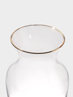 Ваза стекло настольная "Миа" 20х10,5 см, прозрачно-золотой