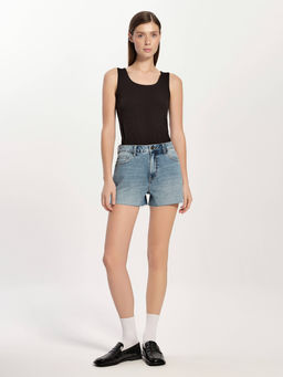 CONTE CON-755 Джинсовые шорты с эффектом потёртостей и необработанным краем light blue - Conte elegant фото 2