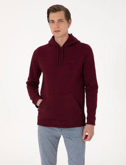 Bordo 2 _plik Regular Fit __i Polarl_ Kap__onlu Basic Sweatshirt