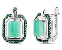 Серьги, изумруд берилл , наноизумруд, Лэйла