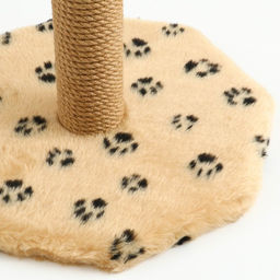 Когтеточка с тремя игрушками, 35 х 35 х 53 см, бежевая с черными лапками - Пижон фото 3