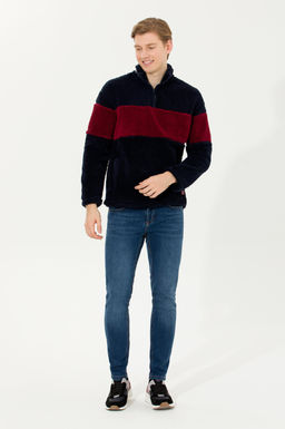 U. S. Polo Assn Мужской темно-синий комфортный свитшот с воротником стойкой - U.s. polo assn фото 4