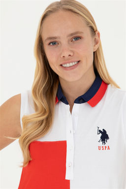 Женское белое трикотажное платье - U.s. polo assn фото 3