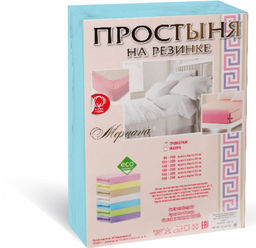Простыня трикотажная на резинке Мерцана (Синий) MERC17 180x200