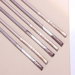 Набор свечей в торт, 6 штук Happy, 17 см, фиолетовый с металликом - Страна карнавалия фото 5