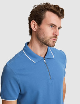 Koyu Mavi Slim Fit Polo Yaka Ti__rt