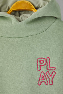 Mint*003 K?z Cocuk Pamuklu Bask?l? Kapusonlu Regular Orme Sweatshirt TKDAW26SW00035 - Trendyolmilla фото 3