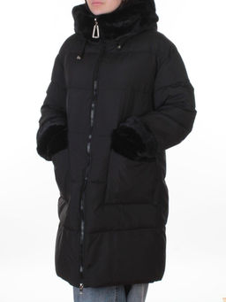 6093 BLACK Куртка зимняя женская оверсайз (200 гр. холлофайбер)