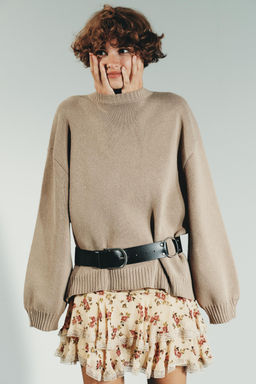 FLORAL RUFFLE MINI SKIRT - Zara фото 9