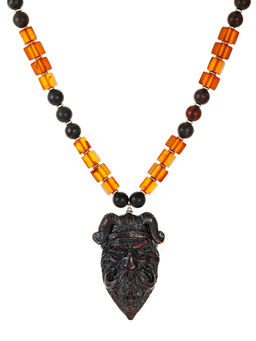 Стильные бусы из натурального балтийского янтаря Викинг