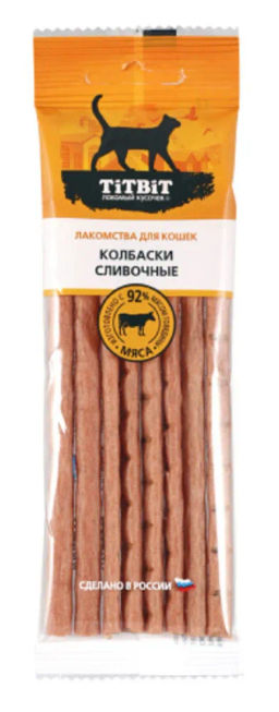 Титбит Золотая колл. Колбаски Сливочные для КОШЕК 30 г. 1/16