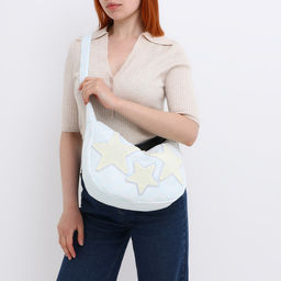 Сумка молодёжная на молнии, 36?8?23 см, голубая