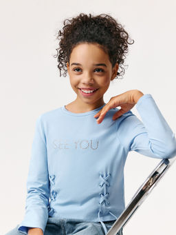 ACOOLA / Джемпер детский для девочек Klarnet голубой  фото 5