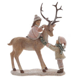 Фигурка декоративная "Олень и дети", L18 W6,5 H21,5 см