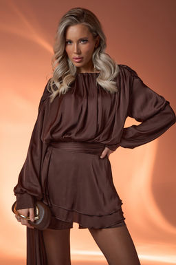 Платье Муза (шоколадный) - Эльза фото 28