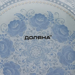 Подставка для яиц Доляна «Цветочная роспись», 3 ячейки, 21×18 см, стекло, белая