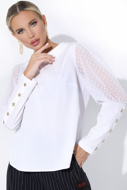 Блузка Марина (белый) - Эльза фото 6