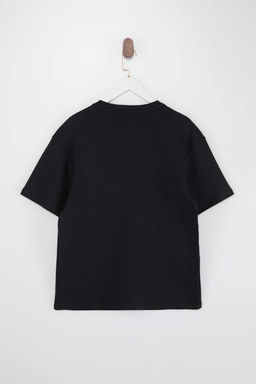 Siyah Premium Wardrobe Essentials Dusuk Omuz Regular Fit Basic T-Shirt TMNSS26TS00010