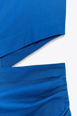 CUT-OUT MIDI DRESS WITH LINEN - Zara фото 7
