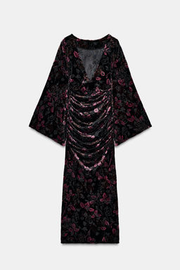 DRAPED VELVET DRESS - Zara фото 5