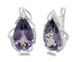 Серьги из серебра синт.александрит, Ассанта