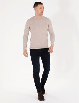 Ta_ Slim Fit Bisiklet Yaka Y_n Kar___ml_ Basic Triko Kazak - Pierre cardin фото 4