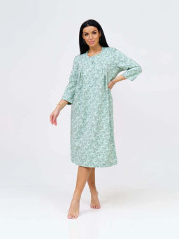 Ночная сорочка женская, цвет зеленый белый