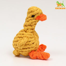 Игрушка канатная Цыплёнок до 110 г, 14*9 см, жёлтая