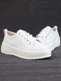 05-PDD200-1 WHITE Кроссовки женские (натуральная кожа)