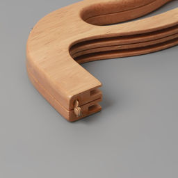 Ручка-фермуар для сумки, деревянная, на магнитах, с креплением, 27×12×2.5 см, бежевая