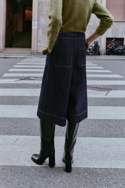 Z1975 LONG DENIM BERMUDA SHORTS WITH DARTS - Zara фото 4