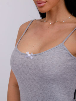 Сорочка "Ажур 4" серая, рибана