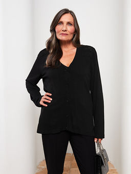 V Yaka Ajurlu Uzun Kollu Kad?n Triko H?rka